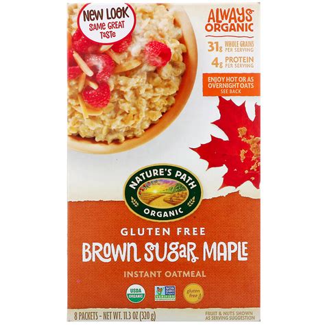 Nature S Path Organic Instant Oatmeal Brown Sugar Maple 8 Packets