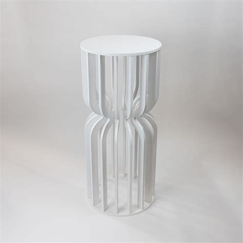 Mdf Curved Hourglass Plinth White 80cm Or 90cm Pedestal