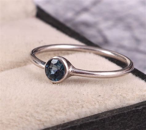 Nat Rliche London Blau Topas Ring Brillante Runde Etsy