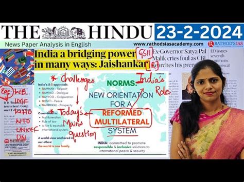 Rd February The Hindu Analysis Video Lecture Daily Hindu