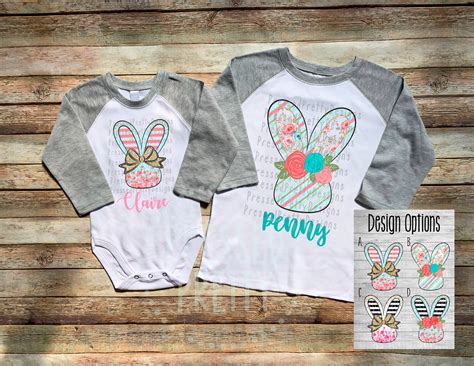Personalized Easter Shirt Kids Easter Bunny Shirt Baby Etsy