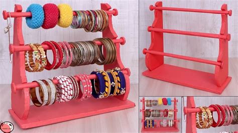 How To Make Bangle Stand At Home Simple Craft Idea