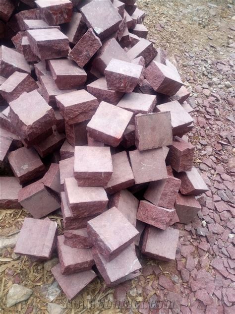 China G Red Porphyry Paving Tile Paver Flame Split From China