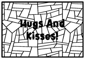 HUGS AND KISSES!, Valentine’s Day Activity, Coloring Pages by Anisha Sharma