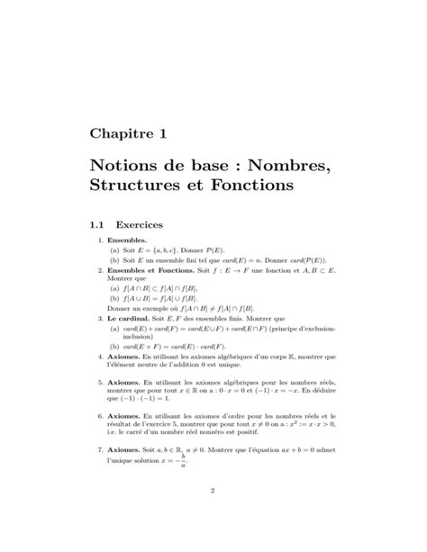 Chapitre Notions De Base Nombres Structures Et Fonctions Hot Sex