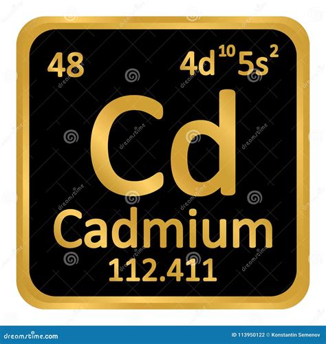 Periodic Table Element Cadmium Icon Stock Illustration Illustration