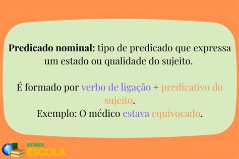 Predicado nominal o que é e como identificar Brasil Escola