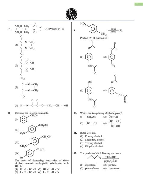 Solution Alcohols Phenols And Ethers Practice Sheet Studypool