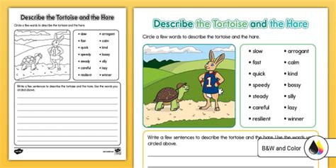 Describe The Tortoise And The Hare Activity Teacher Made