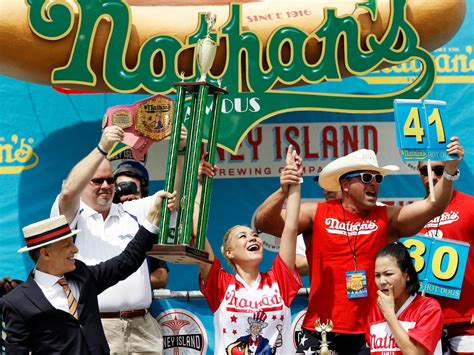 Joey Chestnut Triumphs At Nathans Hot Dog Eating Contest With Record