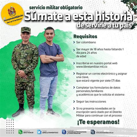 Requisitos para prestar el servicio militar Ejército Nacional de Colombia