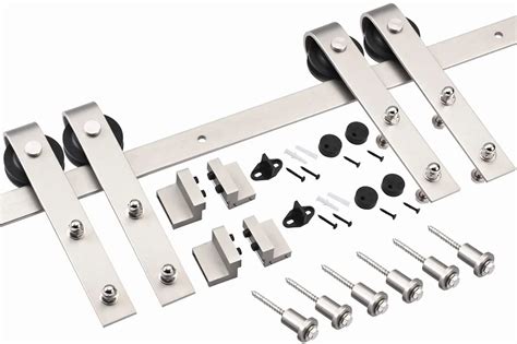 66 Ft Brushed Nickel Sliding Barn Door Hardware Track Kit Buy Brushed Nickel Sliding Barn