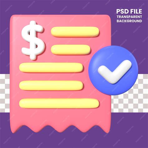 Premium Psd Invoices 3d Illustration Icon