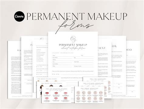 Permanent Makeup Forms Editable Pmu Consent Form Template Etsy