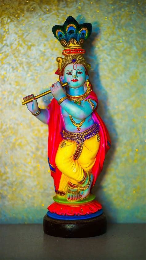 Krishna Bhagwan Ke Estatua Se Or Dios Kanha Fondo De Pantalla De