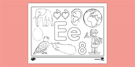 Letter E Coloring Page Hecho Por Educadores Twinkl