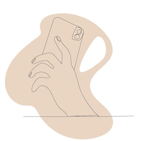 Premium Vector Hand With Phone One Continuous Line Drawing Sketch Vector