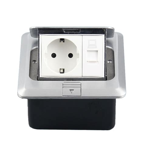 Eu Pop Up Aluminum Alloy Floor Socket Outlet Box Schuko Floor Socket