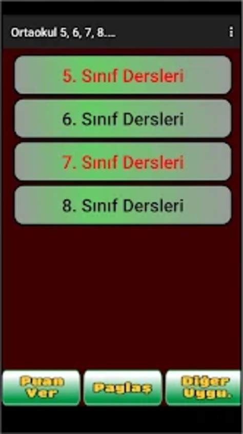 Android Ortaokul T M Dersler Test Z