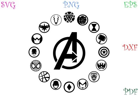 Avengers Endgame Logo Svg Set Marvel Symbol Avengers Logo Etsy