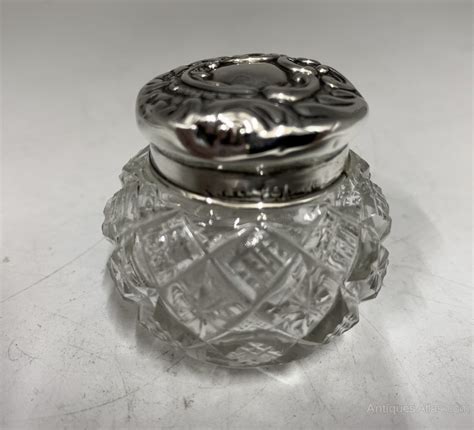 Antiques Atlas Cut Glass Trinket Box Silver Lid Circa 1900