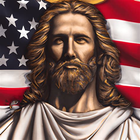 Hyperrealistische Grafik Mit Der Flagge Von Jesus American Creative