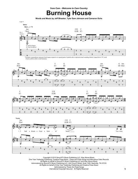 Burning House by Cam - Guitar Tab - Guitar Instructor