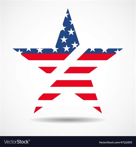 Usa flag in star shape american star Royalty Free Vector