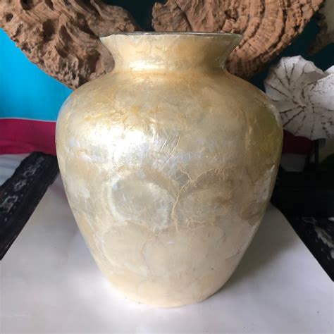 Like Huge Pearl Vase Capiz Shell Flower Vase Tall Etsy