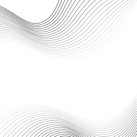 Abstract Wave Frame Made Up Thin Gray Wavy Lines On A Transparent