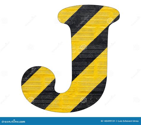 Letter J Yellow And Black Lines White Background Stock Illustration