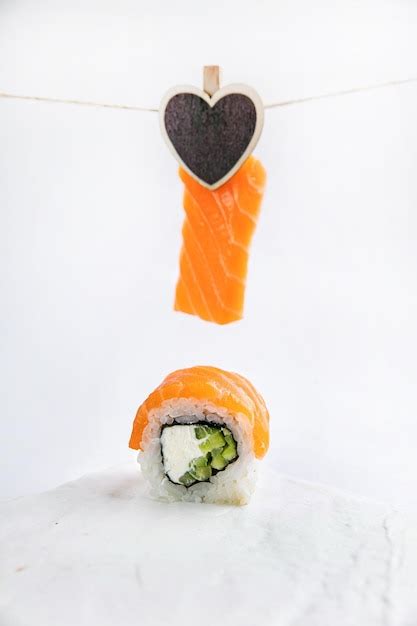 Premium Photo | Sushi on white background