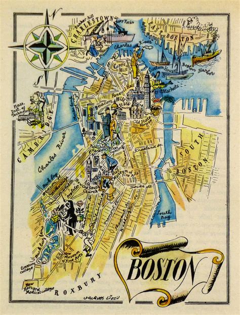 Boston Pictorial Map 1946