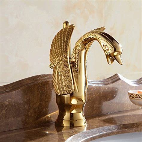 Bathroom Faucets Diy Yajo Modern Swan Shape Single Handle Bathroom Vessel Sink Faucet Gold