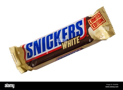 Snickers White Chocolate Bar Limited Edition Isolated On White