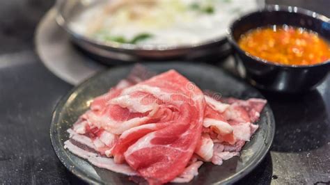 Cooking Food In Hot Pot For Make Sukiyaki Or Shabu Stock Image Image Of Boil Chubu