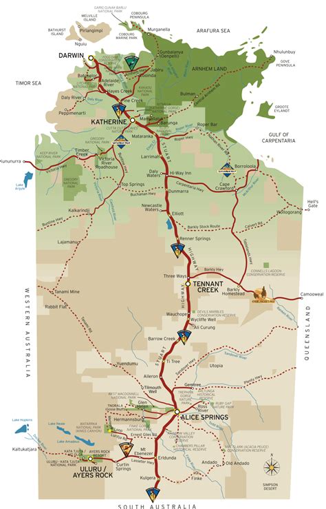 Map Of Northern Territory Mapsof Net