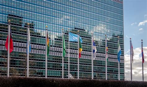 Flags At United Nations Headquarters New York Usa Editorial Image