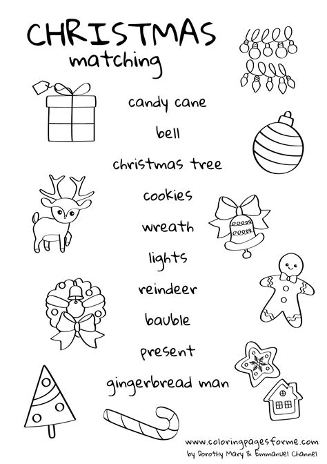 Christmas Vocabulary Matching Worksheet Christmas Worksheets Fun