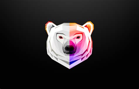 Wallpaper 4k Abstract Animals Bears Dark Digital Art Minimalism