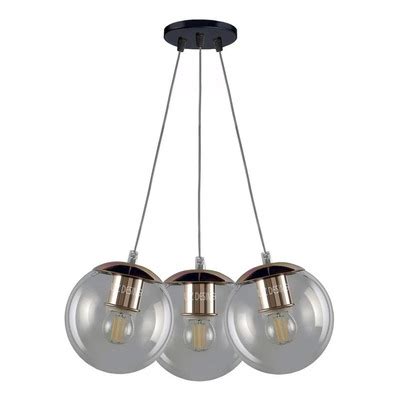 LUZ DESING Colgante 1 Luz Globo 15cm Vidrio Transparente Moderno Cobre