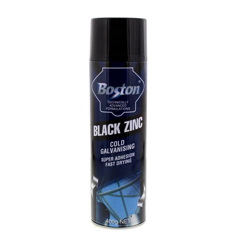 Cold Galvanising Black Zinc Spray Can 400g Boston Rust Protection Metal