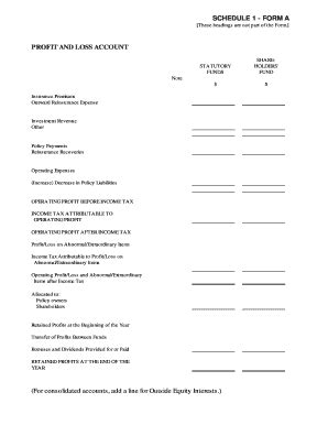 Fillable Online Apra Gov Schedule Form A Profit And Loss Account