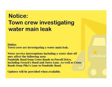 Town Crew Are Investigating A Water Main Leak Town Of Carbonear