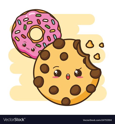 Kawaii Fast Food Royalty Free Vector Image Vectorstock