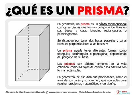 Qué es un Prisma Definición de Prisma