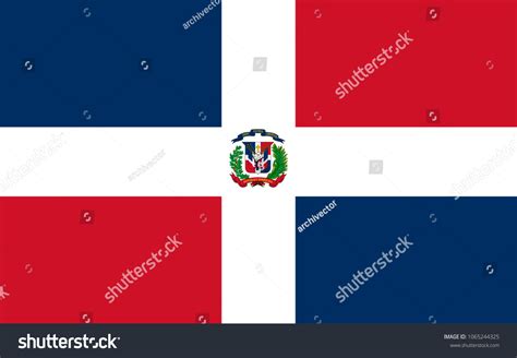 Dominican Republic Flag Official Colors Aspect Stock Vector (Royalty ...