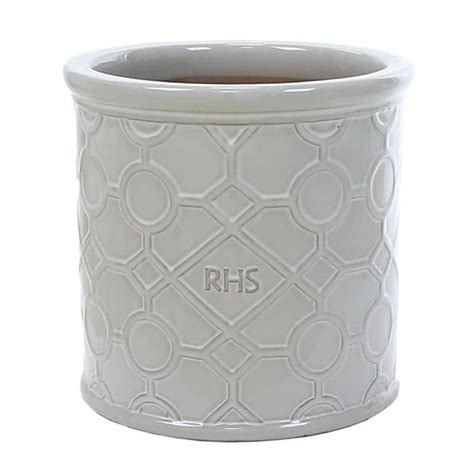 Rhs Lattice Pot Cylinder White Cm Heritage Pots Tates