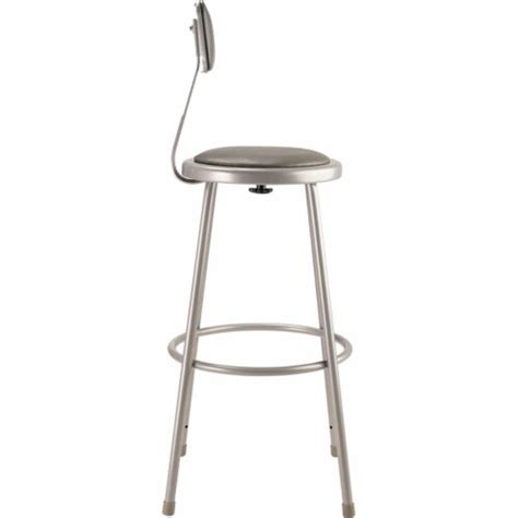 Nps Series Vinyl Padded Metal Heavy Duty Stool With Backrest In