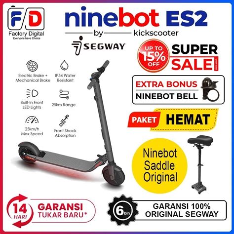 Jual Segway Ninebot ES2 Electric KickScooter LED Display Skuter Listrik